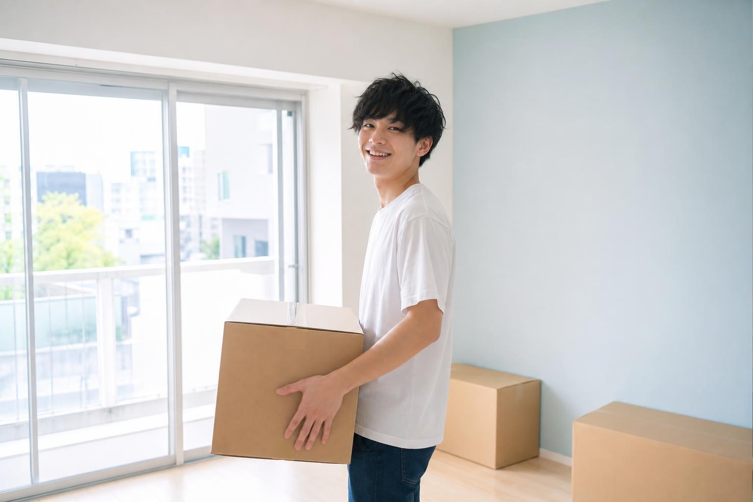 単身の引越し：段ボールを運ぶ一人暮らしの引越し